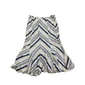 Lane Bryant multicolor striped full length skirt 14/16 linen blend‎